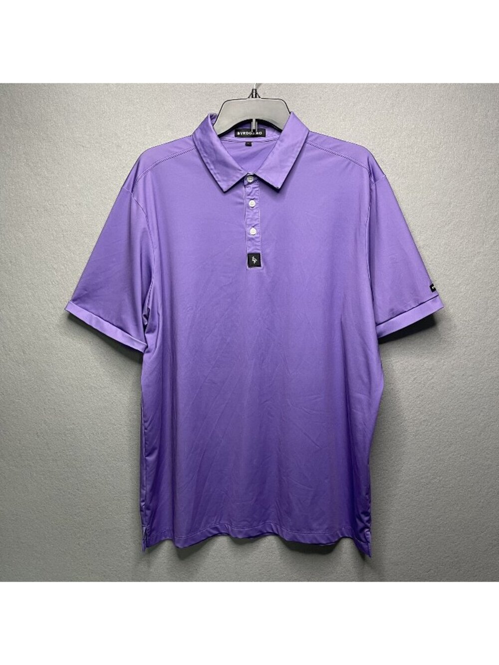 Byrdgang Mens Vibey Purple Polo Shirt L Short Sleeve Golf Apparel